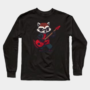 A Raccoon playing a Guitar Long Sleeve T-Shirt